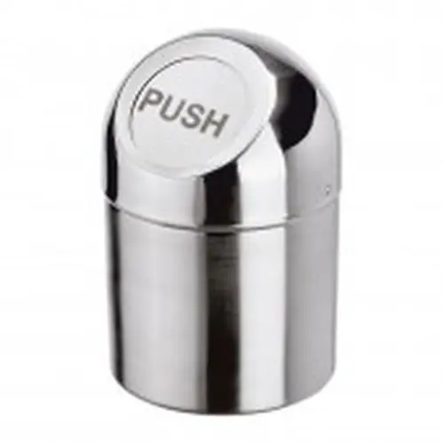 Tischabfalleimer Edelstahl Pushdeckel Ø 120 mm H 170 mm Markenware